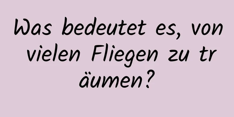 Was bedeutet es, von vielen Fliegen zu träumen?