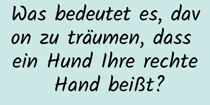 Was bedeutet es, davon zu träumen, dass ein Hund Ihre rechte Hand beißt?