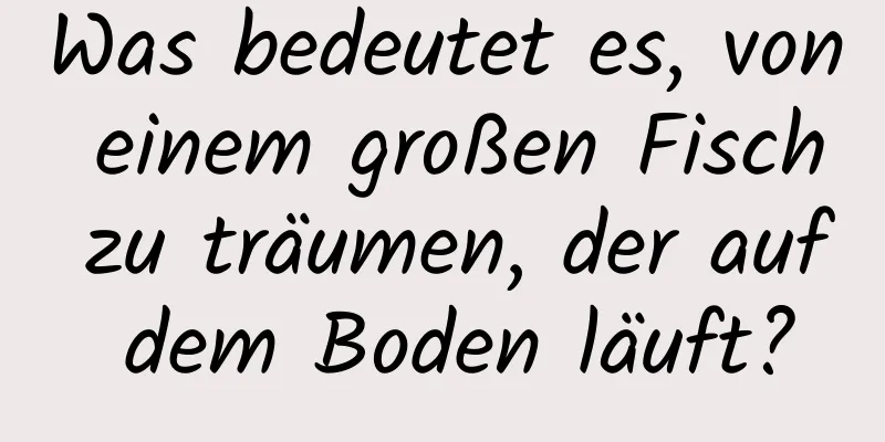 Was bedeutet es, von einem großen Fisch zu träumen, der auf dem Boden läuft?