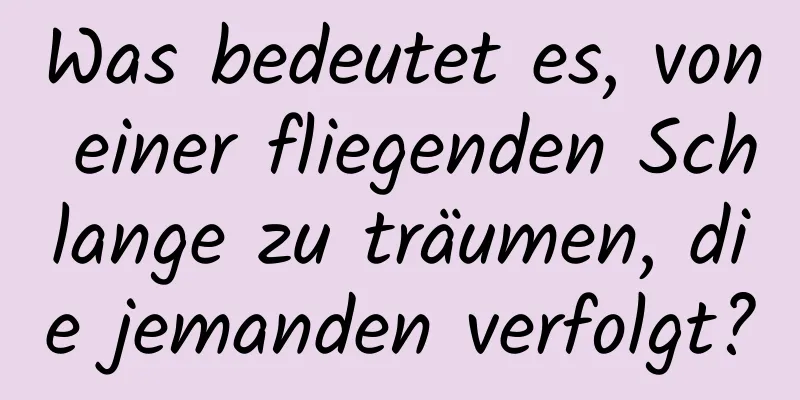 Was bedeutet es, von einer fliegenden Schlange zu träumen, die jemanden verfolgt?