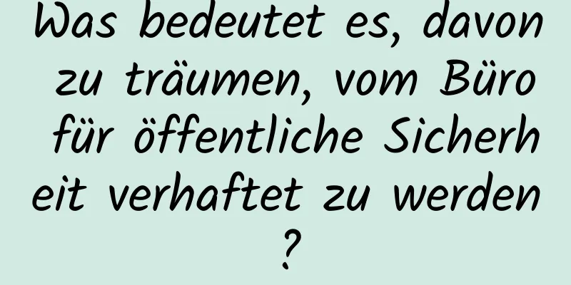 Was bedeutet es, davon zu träumen, vom Büro für öffentliche Sicherheit verhaftet zu werden?