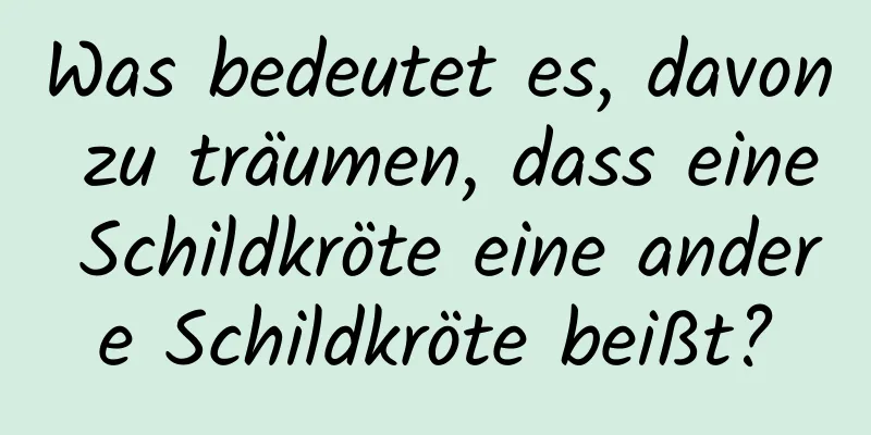 Was bedeutet es, davon zu träumen, dass eine Schildkröte eine andere Schildkröte beißt?