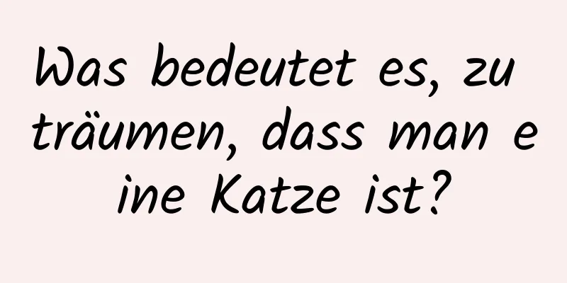 Was bedeutet es, zu träumen, dass man eine Katze ist?