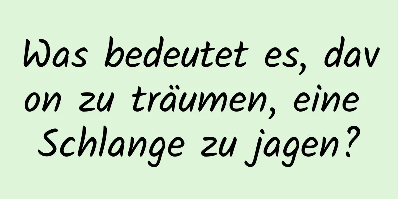 Was bedeutet es, davon zu träumen, eine Schlange zu jagen?