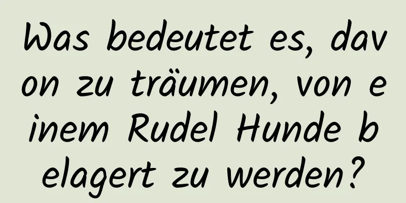 Was bedeutet es, davon zu träumen, von einem Rudel Hunde belagert zu werden?