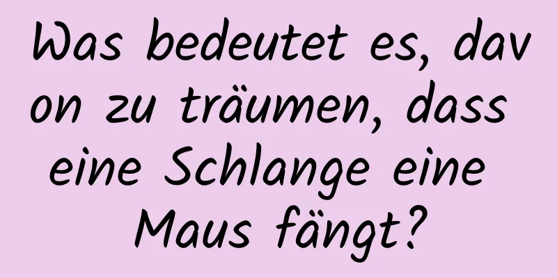 Was bedeutet es, davon zu träumen, dass eine Schlange eine Maus fängt?