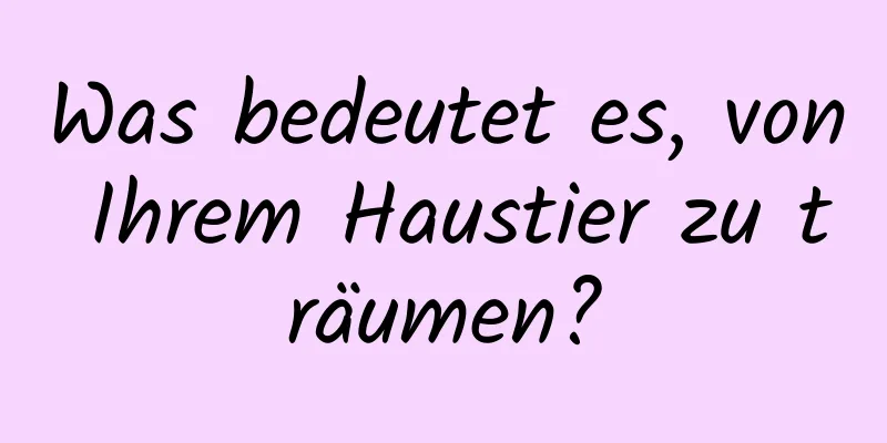 Was bedeutet es, von Ihrem Haustier zu träumen?