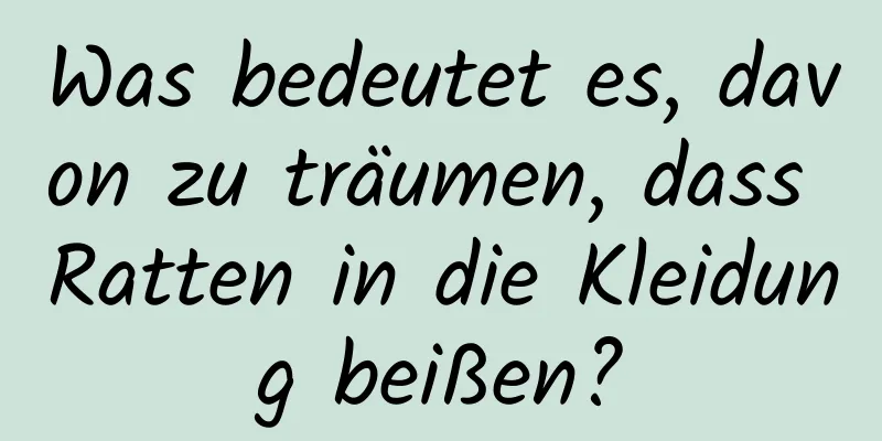 Was bedeutet es, davon zu träumen, dass Ratten in die Kleidung beißen?