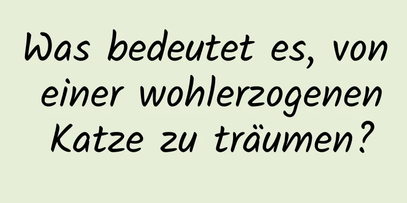 Was bedeutet es, von einer wohlerzogenen Katze zu träumen?