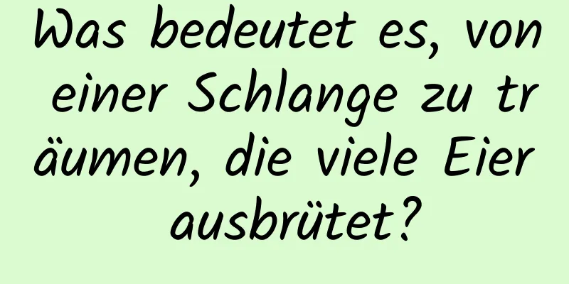 Was bedeutet es, von einer Schlange zu träumen, die viele Eier ausbrütet?