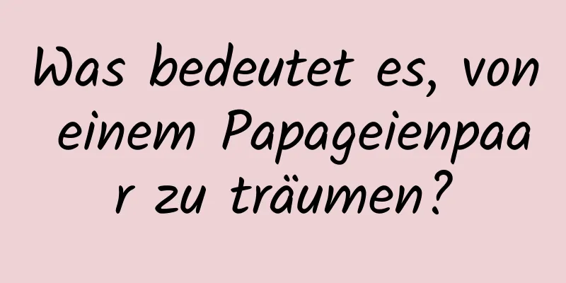 Was bedeutet es, von einem Papageienpaar zu träumen?