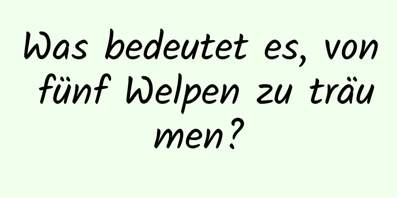 Was bedeutet es, von fünf Welpen zu träumen?