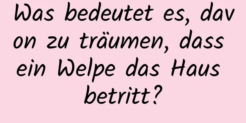 Was bedeutet es, davon zu träumen, dass ein Welpe das Haus betritt?