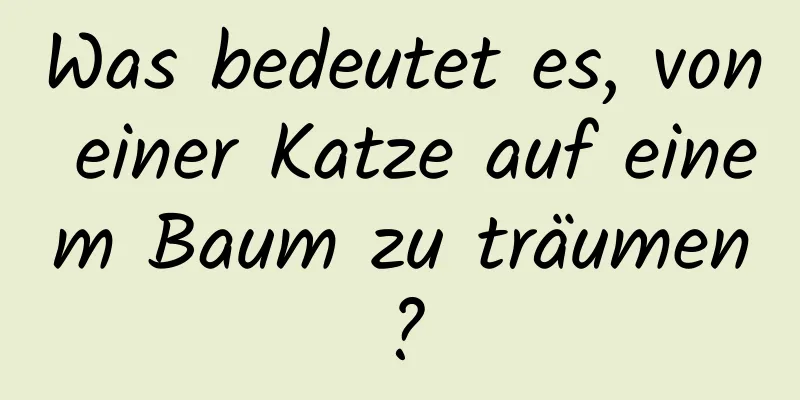 Was bedeutet es, von einer Katze auf einem Baum zu träumen?