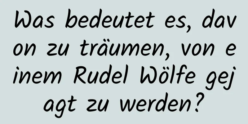 Was bedeutet es, davon zu träumen, von einem Rudel Wölfe gejagt zu werden?