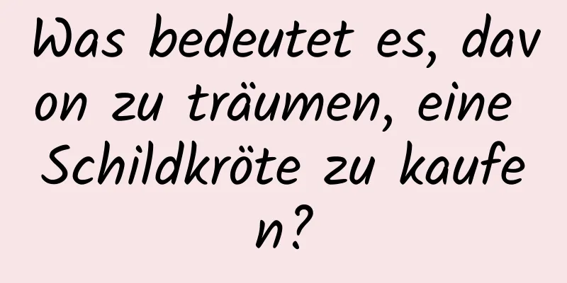 Was bedeutet es, davon zu träumen, eine Schildkröte zu kaufen?