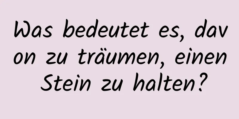 Was bedeutet es, davon zu träumen, einen Stein zu halten?