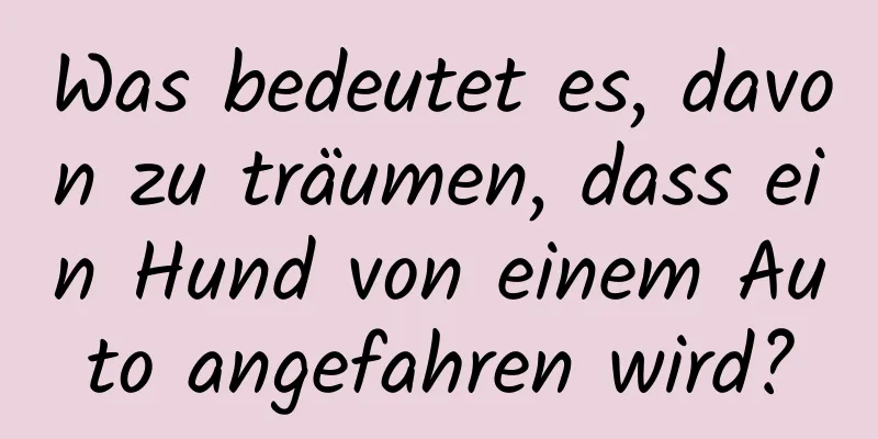 Was bedeutet es, davon zu träumen, dass ein Hund von einem Auto angefahren wird?