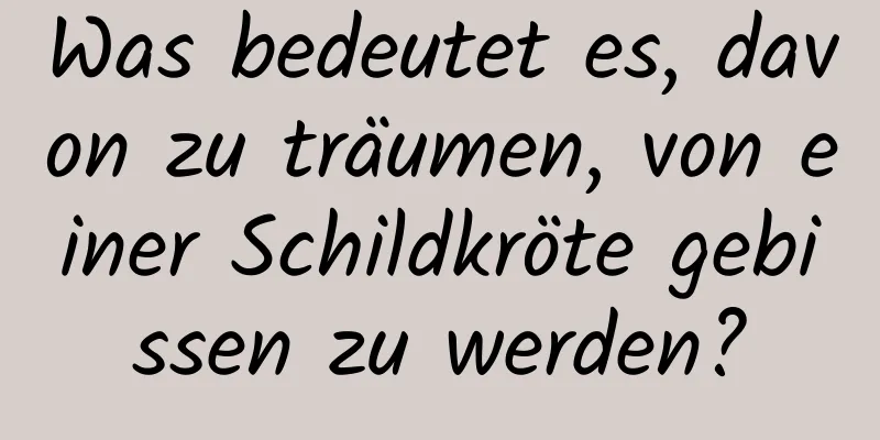 Was bedeutet es, davon zu träumen, von einer Schildkröte gebissen zu werden?