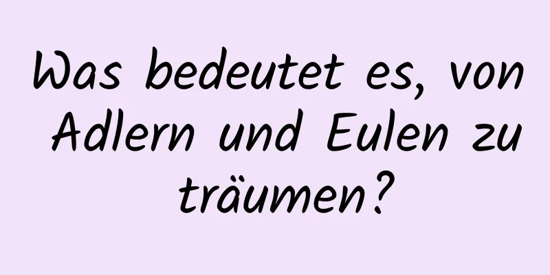 Was bedeutet es, von Adlern und Eulen zu träumen?