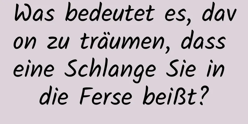 Was bedeutet es, davon zu träumen, dass eine Schlange Sie in die Ferse beißt?