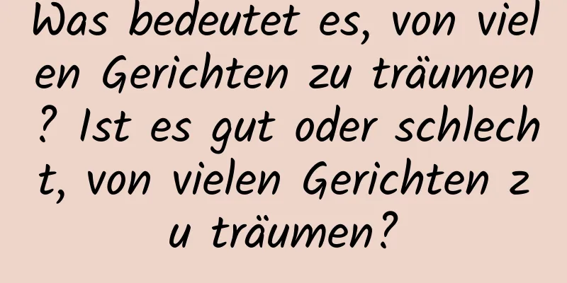 Was bedeutet es, von vielen Gerichten zu träumen? Ist es gut oder schlecht, von vielen Gerichten zu träumen?