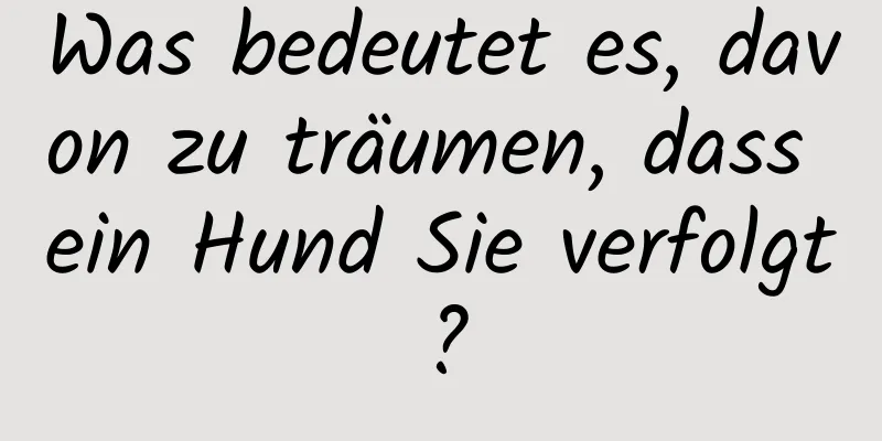 Was bedeutet es, davon zu träumen, dass ein Hund Sie verfolgt?