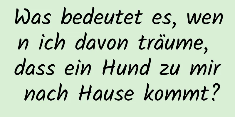 Was bedeutet es, wenn ich davon träume, dass ein Hund zu mir nach Hause kommt?