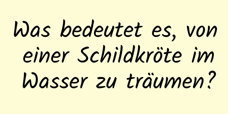 Was bedeutet es, von einer Schildkröte im Wasser zu träumen?