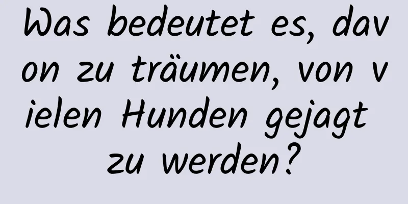 Was bedeutet es, davon zu träumen, von vielen Hunden gejagt zu werden?