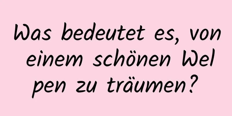 Was bedeutet es, von einem schönen Welpen zu träumen?