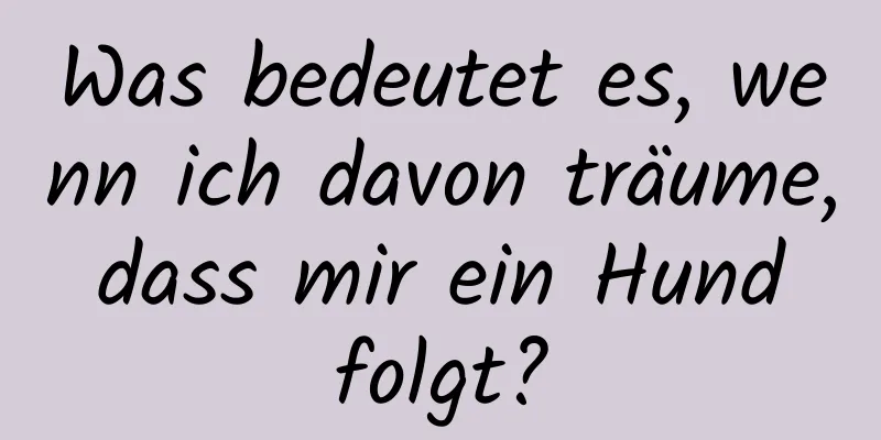 Was bedeutet es, wenn ich davon träume, dass mir ein Hund folgt?