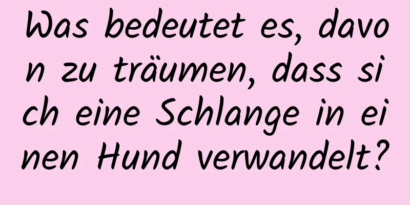 Was bedeutet es, davon zu träumen, dass sich eine Schlange in einen Hund verwandelt?