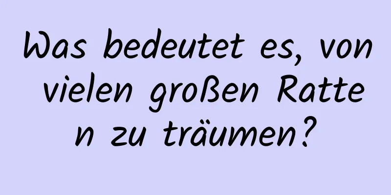 Was bedeutet es, von vielen großen Ratten zu träumen?