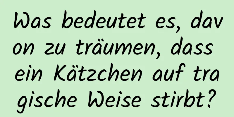 Was bedeutet es, davon zu träumen, dass ein Kätzchen auf tragische Weise stirbt?