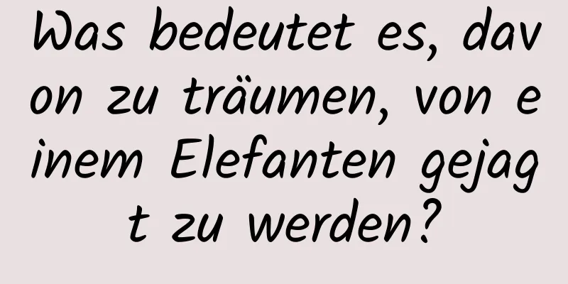 Was bedeutet es, davon zu träumen, von einem Elefanten gejagt zu werden?