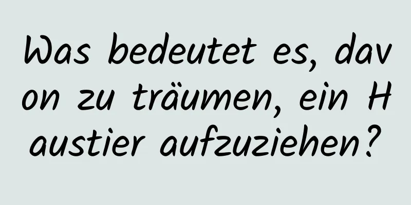 Was bedeutet es, davon zu träumen, ein Haustier aufzuziehen?