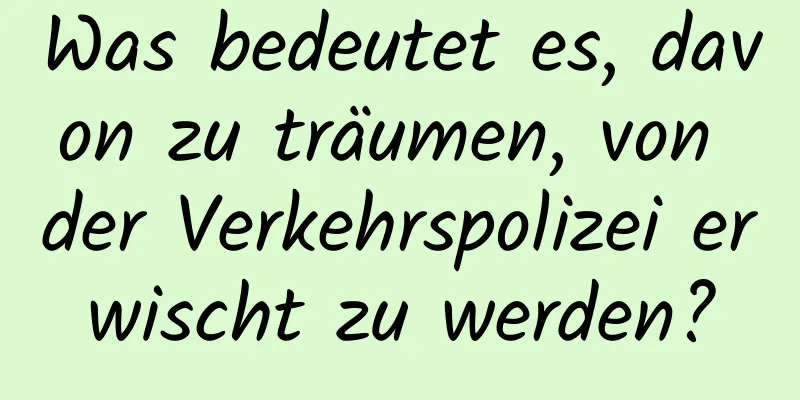 Was bedeutet es, davon zu träumen, von der Verkehrspolizei erwischt zu werden?