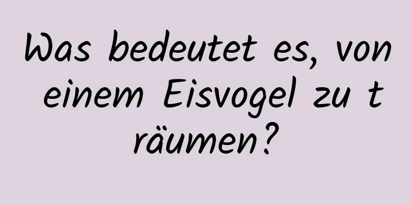 Was bedeutet es, von einem Eisvogel zu träumen?