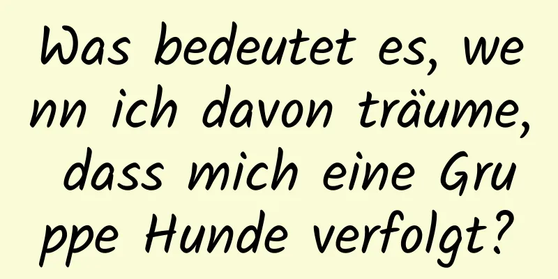 Was bedeutet es, wenn ich davon träume, dass mich eine Gruppe Hunde verfolgt?