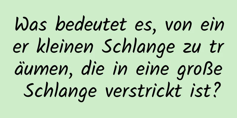 Was bedeutet es, von einer kleinen Schlange zu träumen, die in eine große Schlange verstrickt ist?