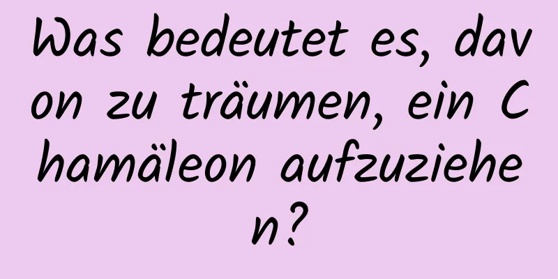 Was bedeutet es, davon zu träumen, ein Chamäleon aufzuziehen?