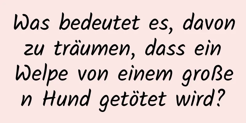 Was bedeutet es, davon zu träumen, dass ein Welpe von einem großen Hund getötet wird?