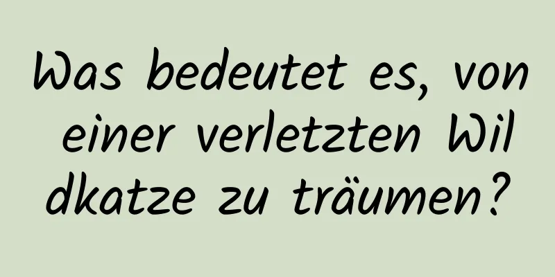 Was bedeutet es, von einer verletzten Wildkatze zu träumen?