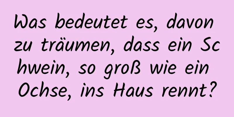 Was bedeutet es, davon zu träumen, dass ein Schwein, so groß wie ein Ochse, ins Haus rennt?