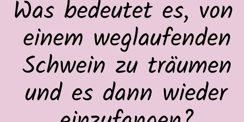 Was bedeutet es, von einem weglaufenden Schwein zu träumen und es dann wieder einzufangen?