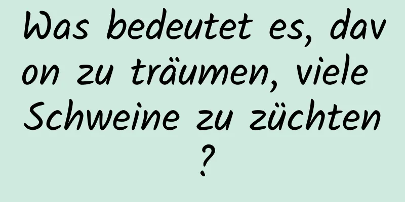 Was bedeutet es, davon zu träumen, viele Schweine zu züchten?