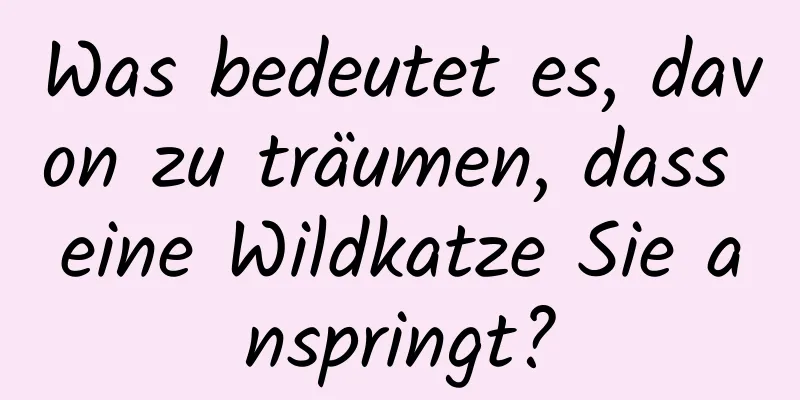 Was bedeutet es, davon zu träumen, dass eine Wildkatze Sie anspringt?