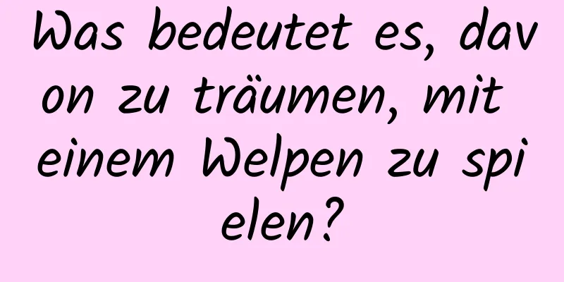 Was bedeutet es, davon zu träumen, mit einem Welpen zu spielen?