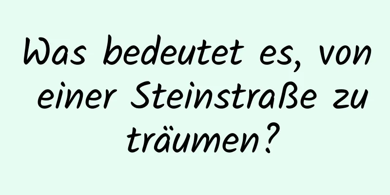 Was bedeutet es, von einer Steinstraße zu träumen?